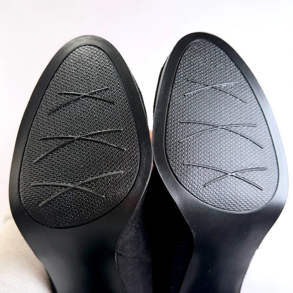 NEW Coach‎ and Four Odalis Boot Womens 7.5 Black Suede Ankle Bow Zipper Coquette